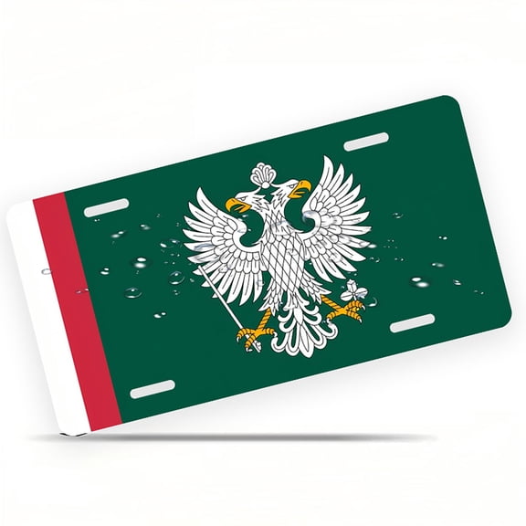 Double-headed eagle emblem Funny Personalized License Plate Rust-proof Stainless Steel Metal License Plate Suitable For Men And Women 12.2" x 6.2"
