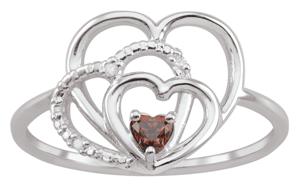 Double heart personalized ring by Jewelster