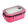 thumbnail image 1 of Double-layer Bento Box Japanese-style Microwave Lunch Box Office Worker Reducing Meal Divided Lunch Box with Utensils Spoon and Fork Bundle Divider Salad Box for Men Women, 1 of 6
