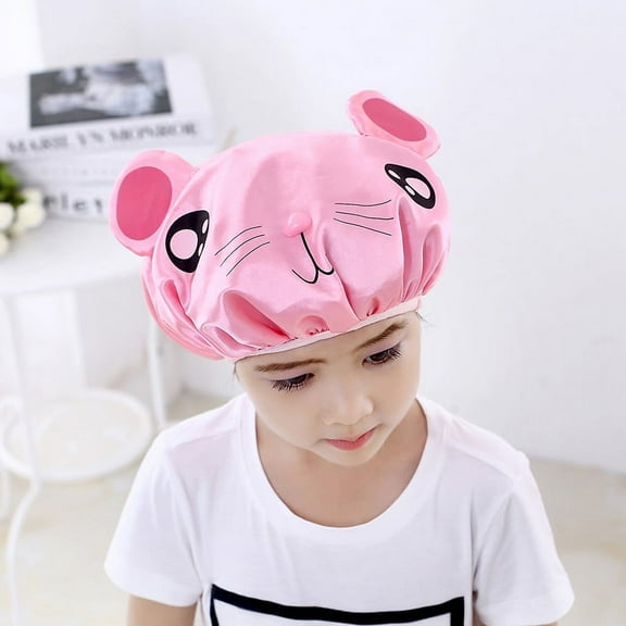Double-layer Children Cartoon Waterproof Shower Cap Cute Baby Bath Cap