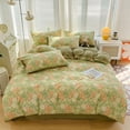 thumbnail image 1 of Double-layer Cotton and Linen Washed Four-piece Set Fresh Pastoral Style Ins Three-piece Set Bed Sheet Quilt Cover Bedding Set, 1 of 6