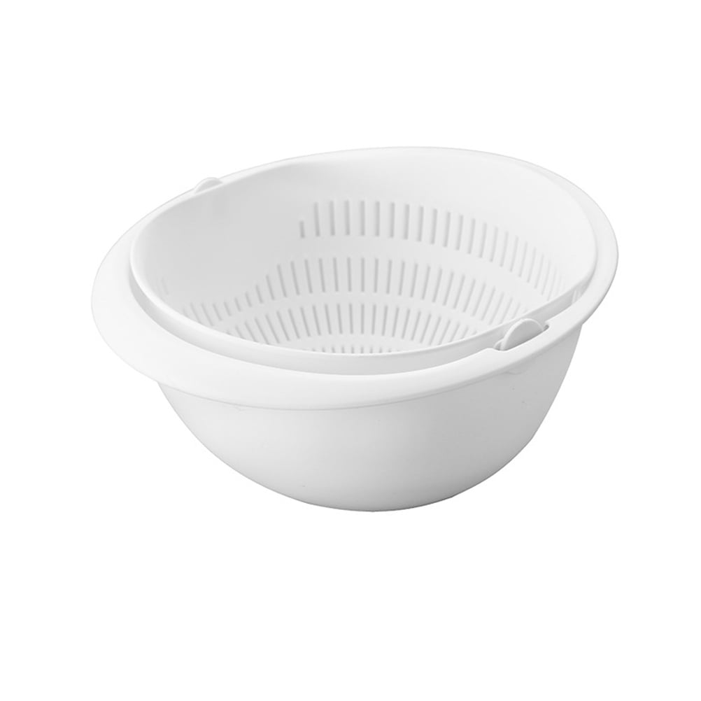 Doublelayer Draining Basket Rotating Washing Basket Multifunction