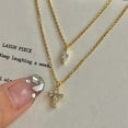thumbnail image 1 of Double-layer Graceful And Fashionable Cross Water Drop Zircon Necklace For Women, 1 of 2