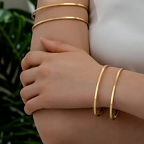 Double-layer Hollow Gold Bangle Bracelet Ladies