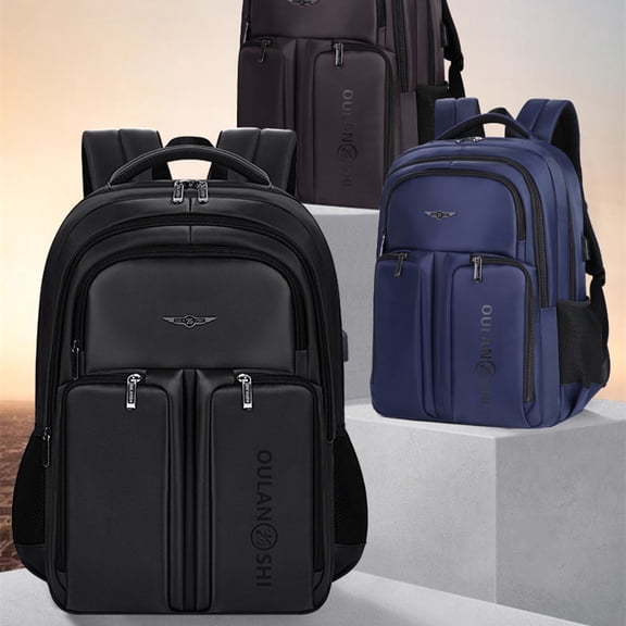 Double-layer Large Capacity Backpack Nylon Stitching,Dark Gray BB1020