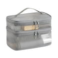 thumbnail image 1 of Double-layer Mesh Makeup Bag Travel Portable Toiletries Bag Large Capacity Cosmetic Storage Bag Makeup Brushes Storage Bag, 1 of 5