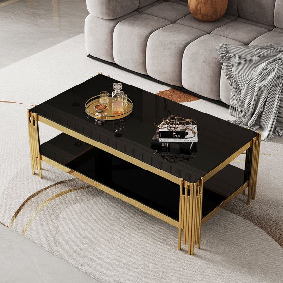 Double - layer Tempered Glass with Storage / Simple Assembly for Fast Setup