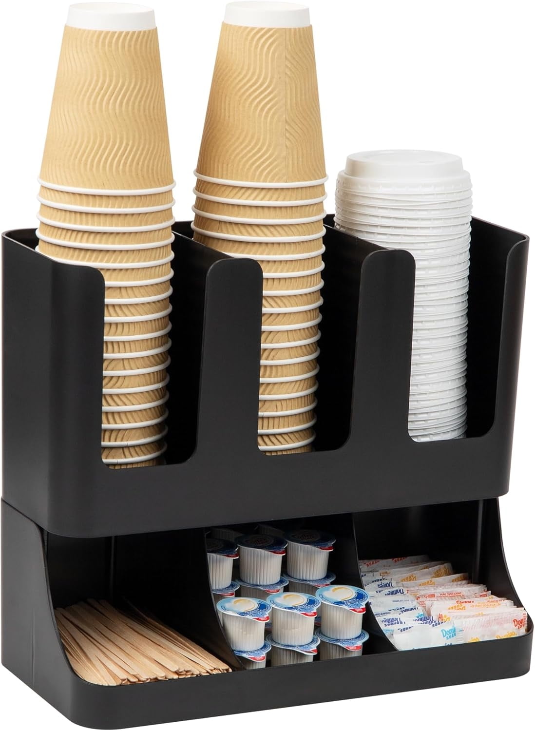 Double layer cup storage and condiment station, countertop storage rack ...