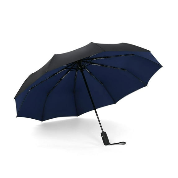 Double-layer dark blue (D) $Double-layer umbrella fully automatic 10 fracture superposition solid windproof men and women double-layer umbrella for sunny and rainy days