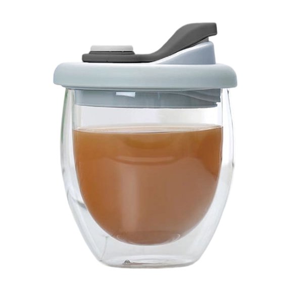Double layer insulated high borosilicate glass cup