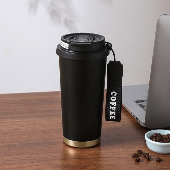 Double-layer stainless steel coffee mug, insulated mug, portable reusable thermal mug, travel mug, 530ml, new