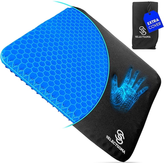 Double-layer thick gel seat cushion, long-term sitting posture relieves back pain, sciatica, coccyx pain - office chair, wheelchair, car and truck, patio chair seat cushion - egg-shaped cushion