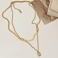 thumbnail image 1 of Double layered square zircon pendant necklace, 1 of 5