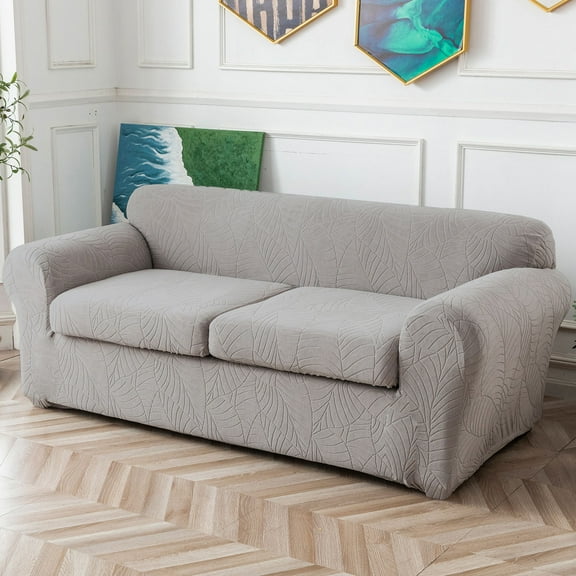 Double leaf textured sofa cover, fabric protection, pet friendly, beautiful, easy to clean, non slip, waterproof, beautifying sofa, used in living room and bedroom