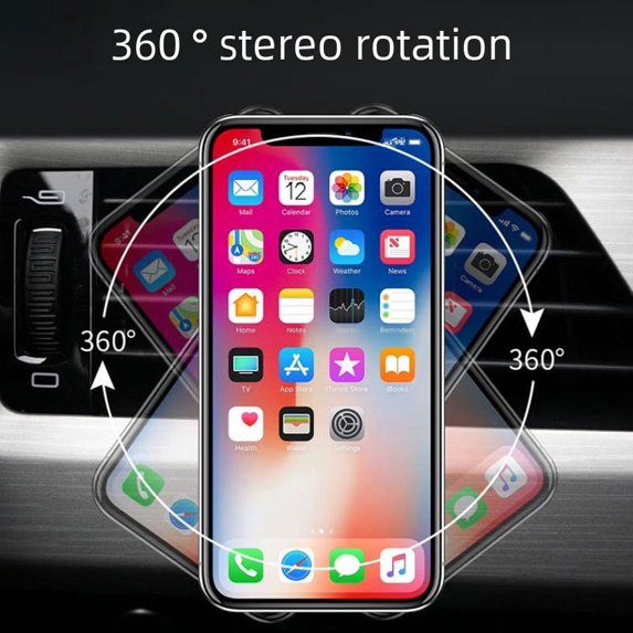 Double magnetic car bracket strong magnetic mobile phone bracket bedside chase drama lazy bracket Universal-black