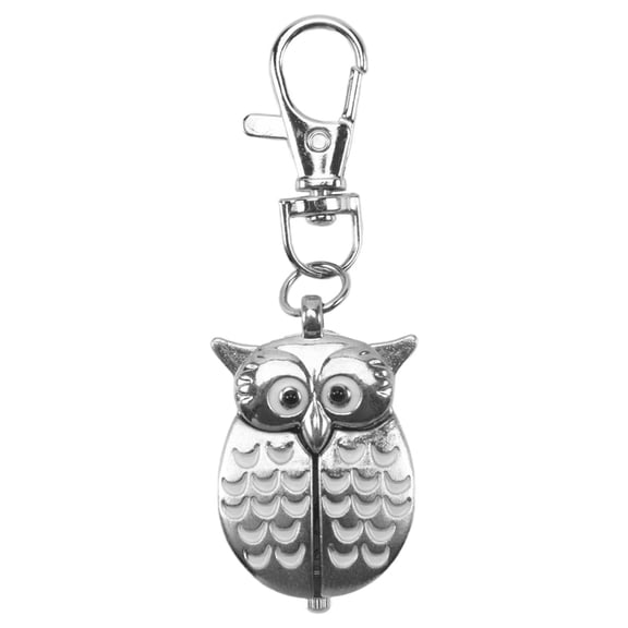 Double open owl Key ring Pocket watch,1x owl Pocket watch,Silver