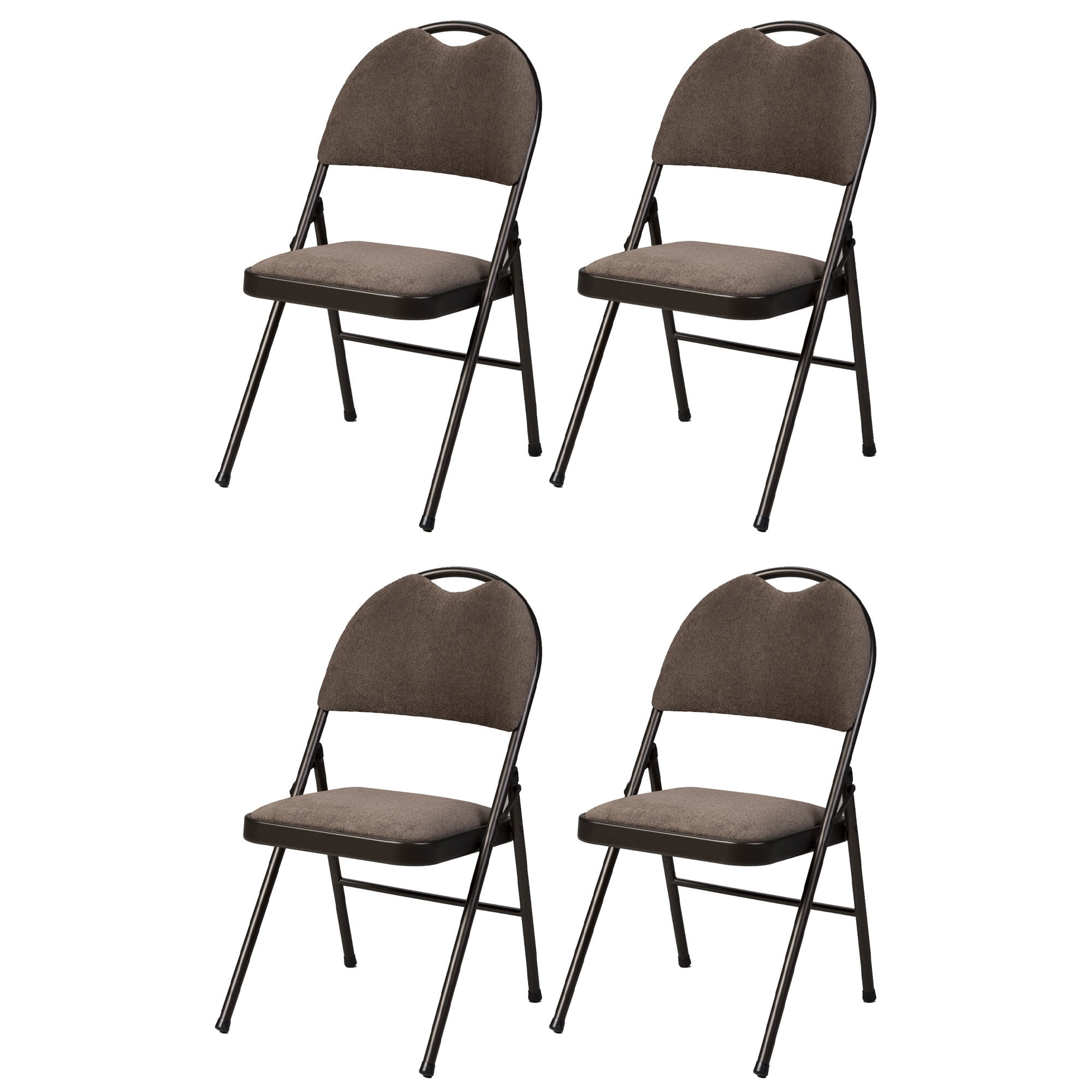 Double padded high back folding chair Brown