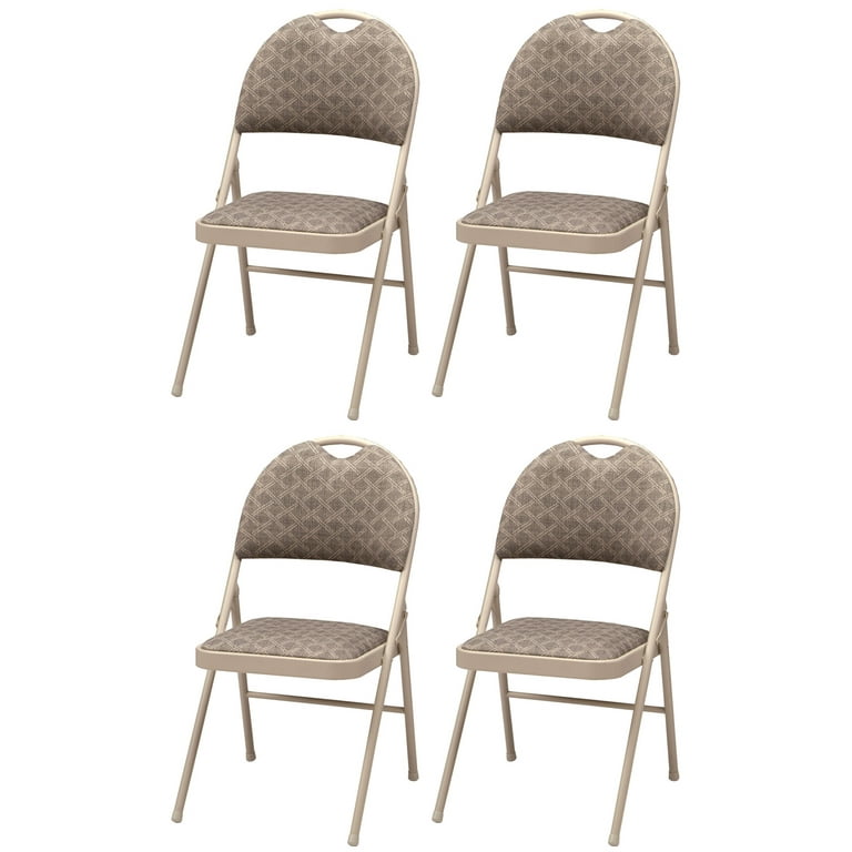 Double padded high back folding chair - Zuni and Tan 