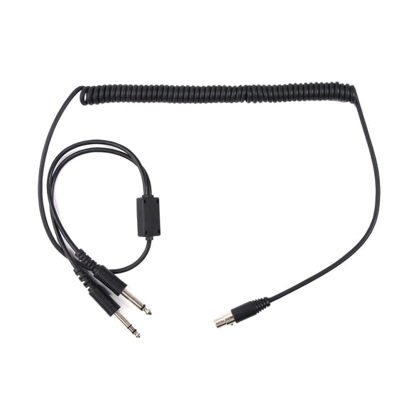 Double-plug Aircraft Headphones Repairing Mono Cable Line Cord Helicopter Aviation Headset Replacement Cable