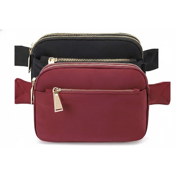 Double-port small square bag with multiple pockets nylon waterproof chest ，outdoor sports running cross-body waist bag for men and women