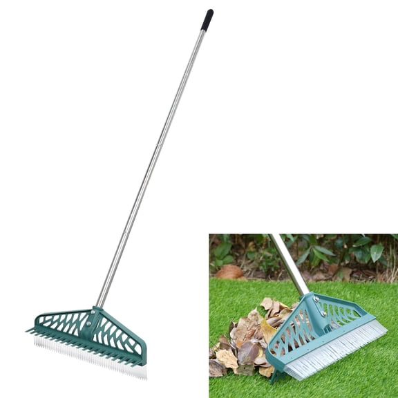 Double-side Rake Garden Rake with Adjustable Handle, Lawn and Carpet Cleaning