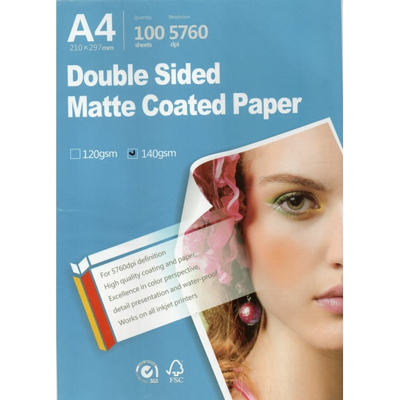 Double side matte Inkjet Photo Paper 8.3"x11.7" A4 Size 100 sheets weight 140gsm