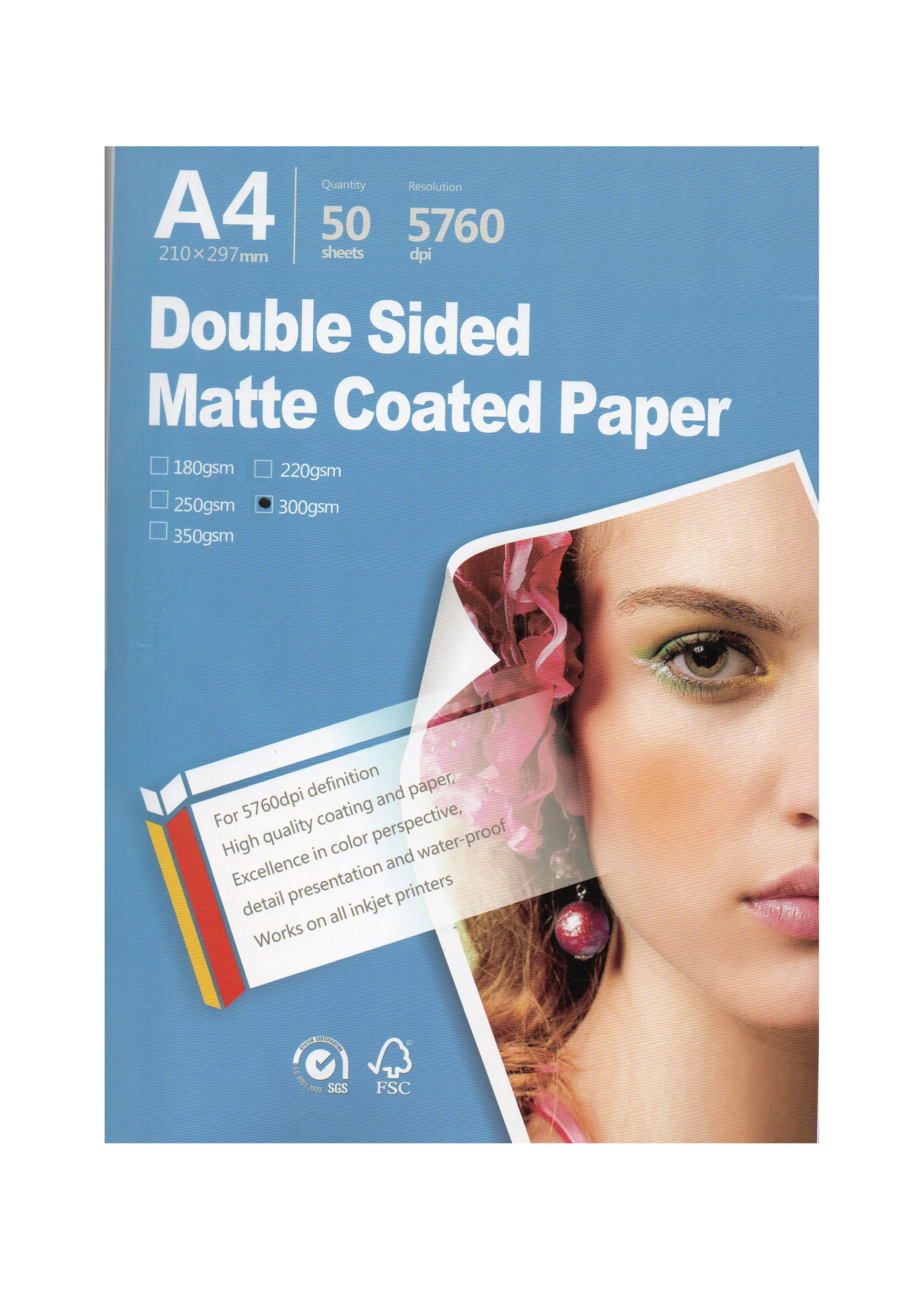 A4 50sheets white cardboard business card paper double-sided inkjet paper  300g glossy matte inkjet print thick hard cardboard
