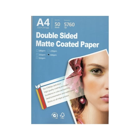 Double side matte all Inkjet printer Photo Paper 8.3"x11.7" A4 Size 50 sheets weight 300gsm for All Inkjet Printers
