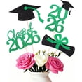 thumbnail image 1 of Double-sided 16 PCS Graduation Cake Toppers – Green Class of 2026 Centerpieces Picks for Graduation Theme Party Decorations Supply, Graduation Party Decorations, 1 of 14
