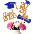 thumbnail image 1 of Double-sided 16 PCS Graduation Cake Toppers – Orange Blue Class of 2026 Centerpieces Picks for Graduation Theme Party Decorations Supply, Graduation Party Decorations, 1 of 14