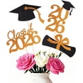 thumbnail image 1 of Double-sided 16 PCS Graduation Cake Toppers – Orange Class of 2026 Centerpieces Picks for Graduation Theme Party Decorations Supply, Graduation Party Decorations, 1 of 14