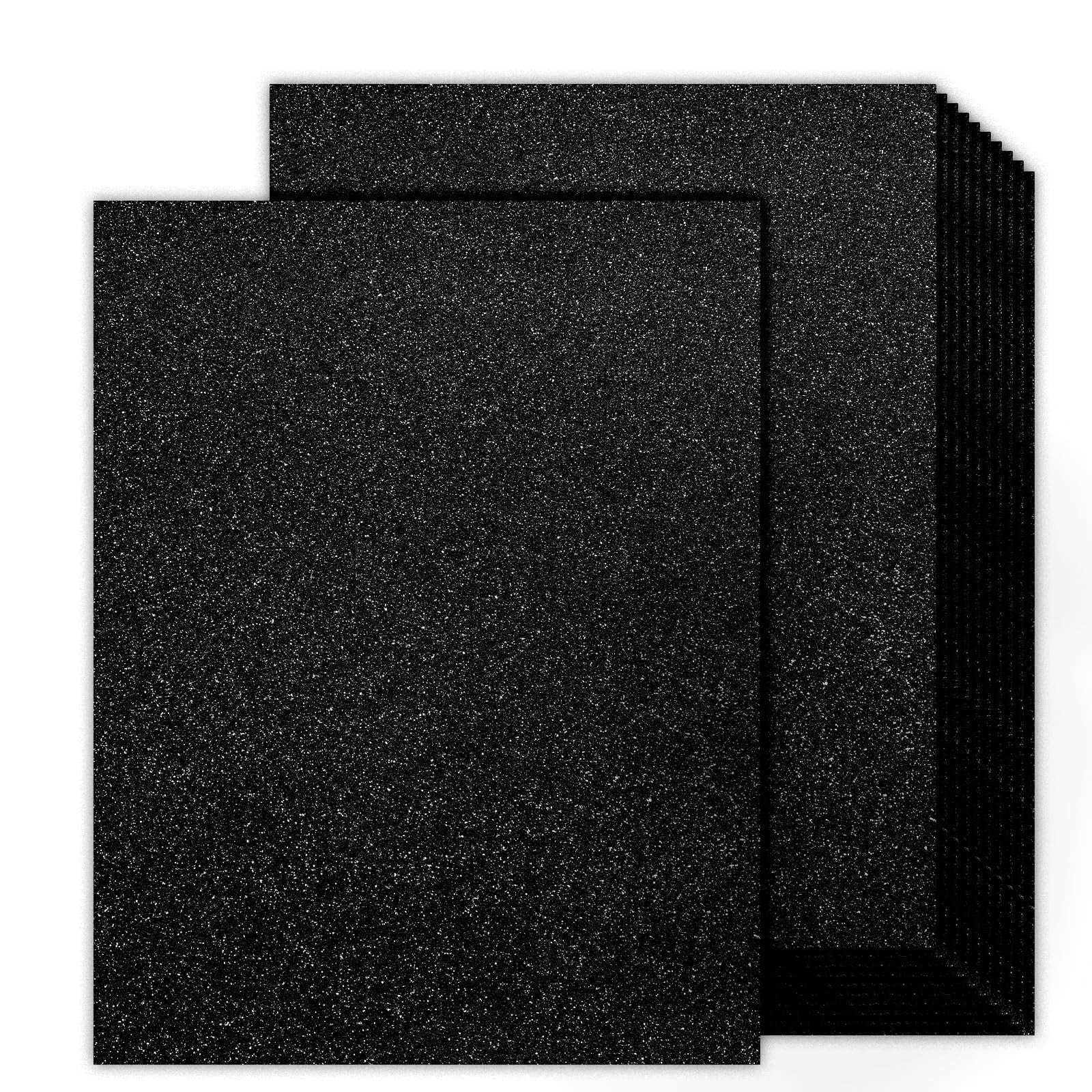 Double-sided Black Glitter Cardstock 8.5x11 -  24 Sheets 280 Gsm/100lb Paper For Cricut Diy Crafts Scrapbooking