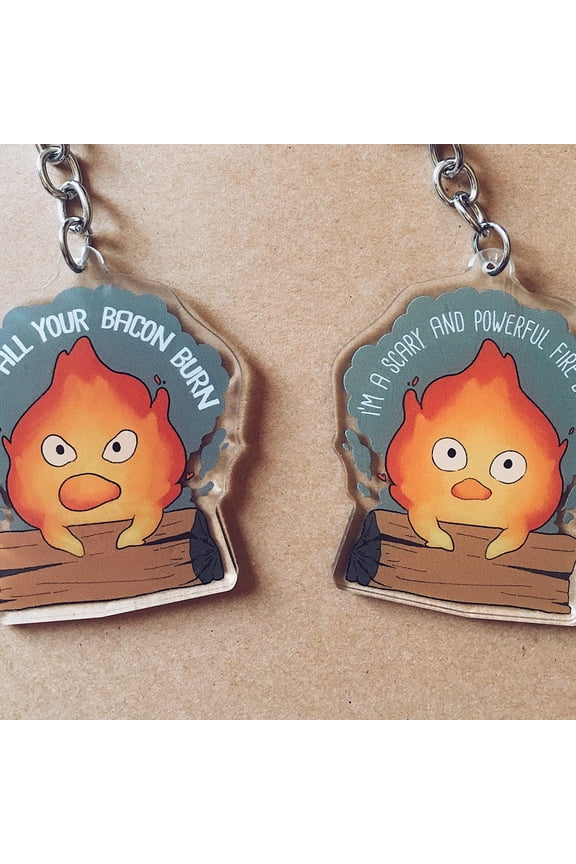 Double-sided Calcifer Keychain | HMC Keychain