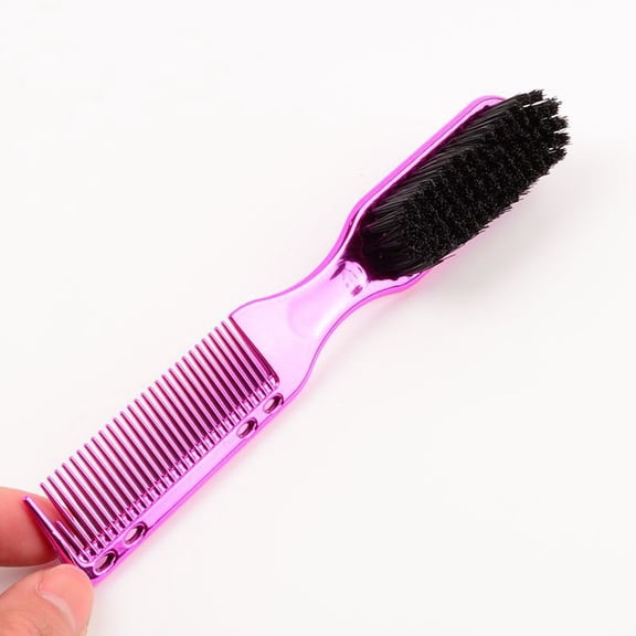Double-sided Comb Brush Small Beard Styling Brush Professional Shave Beard Brush Barber Vintage Carving Cleaning Brush