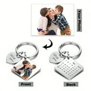 Double-sided Custom Keychain, Personalized Custom Photo/Date/Name/Word Keychain, Unique Gifts for Birthday, Christmas, and Weddings.