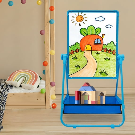 Double-sided Drawing Board Height Adjustable Whiteboard Free Standing Chalkboard