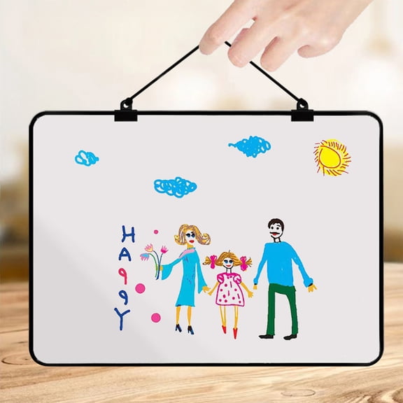 Double sided Magnetic Writing Board Memorandum Board Suitable For Office,Dry Erase Board for Wall,Small Drawing Board/Writing Whiteboard, Black Frame Mini Hanging Whiteboard,8.2" x 11.8"