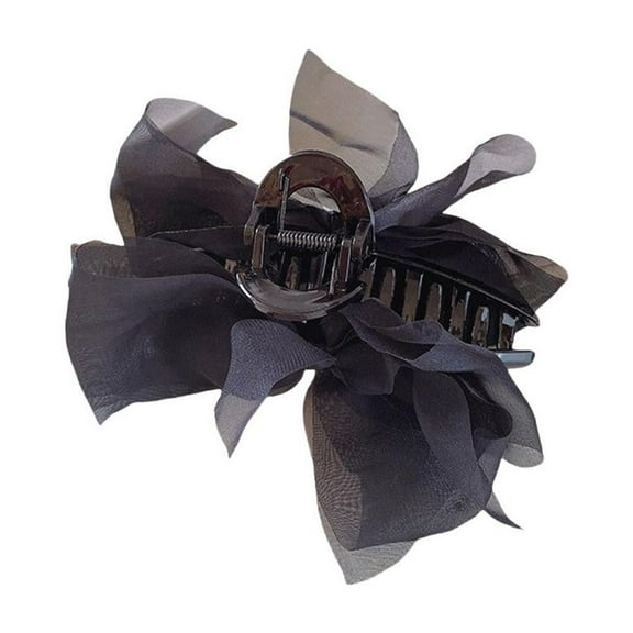 Double-sided Mesh Bow Tie Grab Clip Back Large Elegant Wear Curly Accessories Hair Shark Temperament Clip