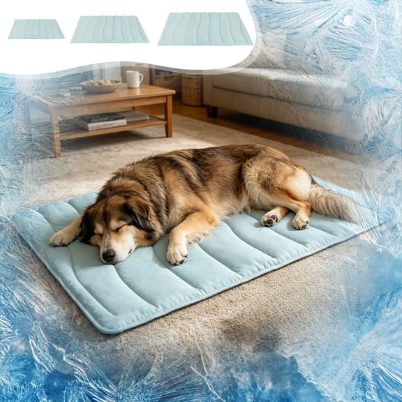 Double-sided Pet Cooling Mat, Ice Silk Chilling Pad for Dogs & Cats, Breathable Heat Relief, Washable & Non-slip, Topliu