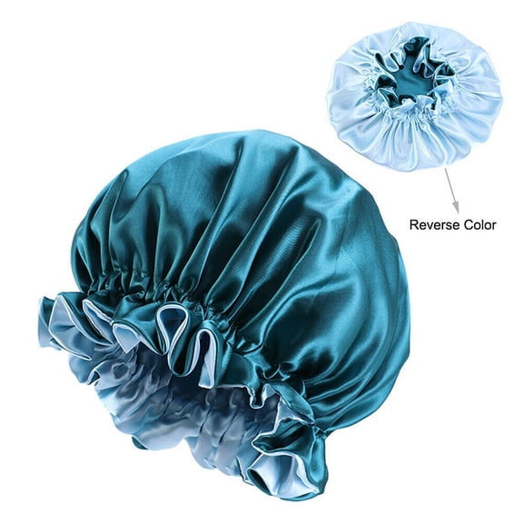Double-sided Satin Night Sleep Cap Hair Bonnet Hat Head Cover w/ Elastic Band