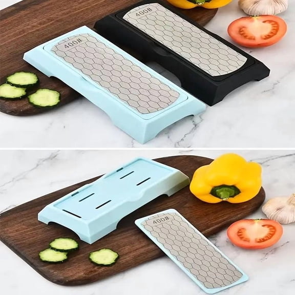 Double-sided Sharpening Stone 400#/1000# with Coarse And Fine Grit And Non-slip Base - Suitable for Kitchen Knives, Chisels, Axes, And Woodworking Tools, Providing Practical Gifts for The Home Black