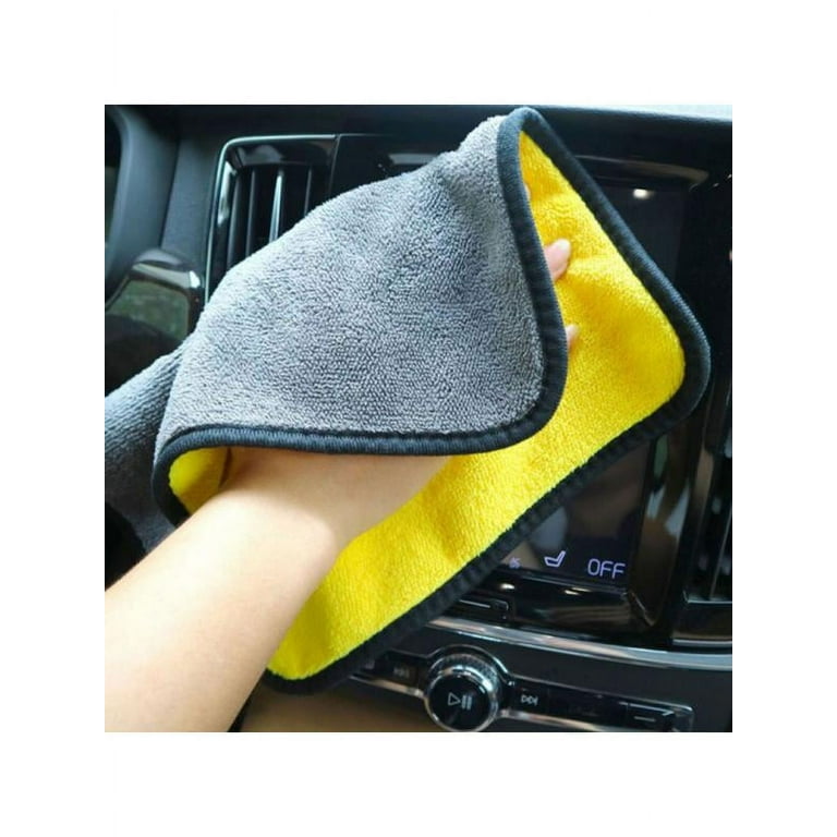 Karlsitek Double-Sided Super Absorbent Car Wash Microfiber Car Cleaning Towels Drying Towel Cloth, Size: One size, Yellow
