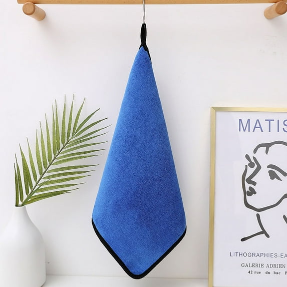 Double-sided coral fleece car towel multifunctional car wash towel thickened absorbent microfiber towel cleaning cloth-Grey Blue