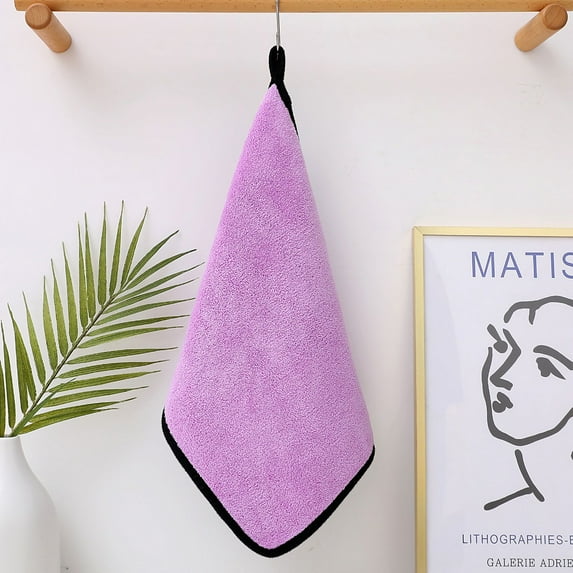 Double-sided coral fleece car towel multifunctional car wash towel thickened absorbent microfiber towel cleaning cloth-Grey Purple