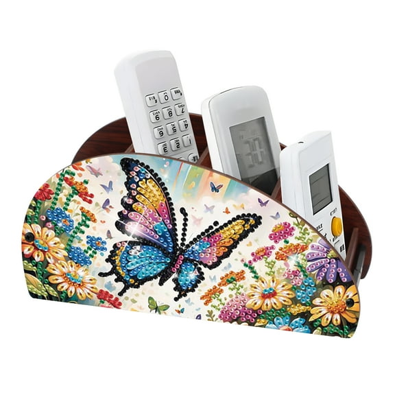 Double sided diamond art painting kit storage box, butterfly flowers 5D DIY special diamond shape organiser, for storing small objects on the desktop, beautiful and practical