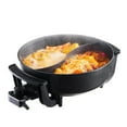 thumbnail image 1 of Double-sided electric hot pot, quick heating, variable temperature control design, non-stick cooking surface, with a divider, with a transparent pot cover, easy to clean, 1 of 7
