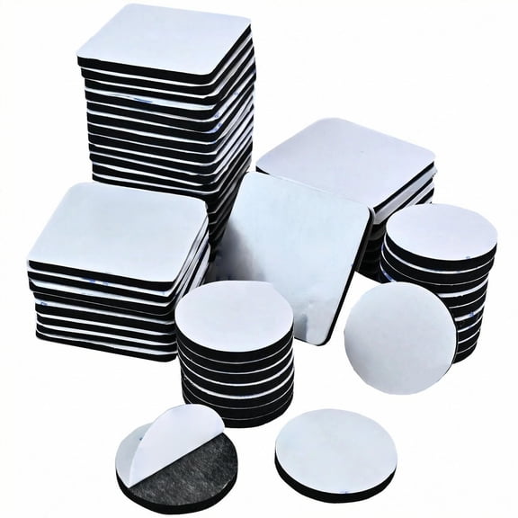 Double sided foam tape, heavy duty mounting tape with 56pcs 3mm thickness, self adhesive tape for walls doors wood metals glass, includes square round pads, waterproof, black