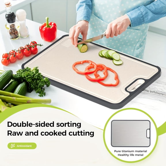 Double-sided kitchen cutting board with non-slip frame – Multi-functional, easy-to-clean surface, suitable for meat, vegetables, and everyday meal preparation