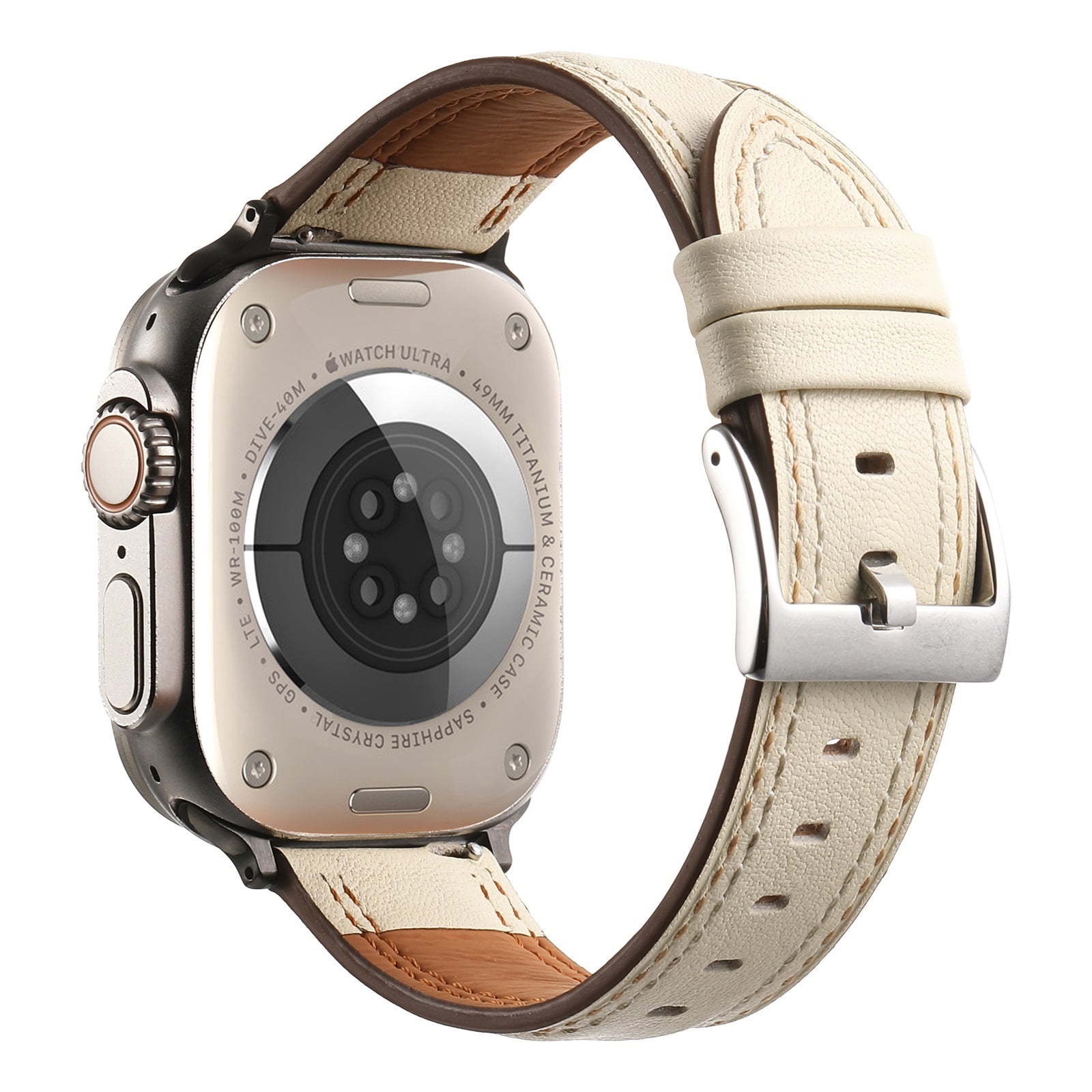 Double sided leather strap suitable for Apple Watch S10 generation ...