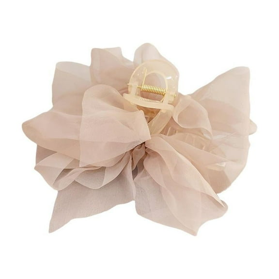 Double-sided mesh bow tie grab clip back head large temperament accessories elegant clip headwear shark Z7F4 curly hair B7P0